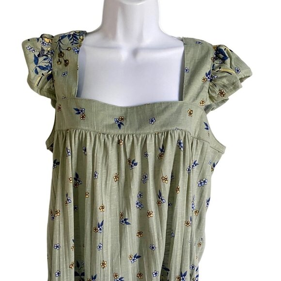Absolutely Famous Floral Cold Shoulder Top Tie in Back Women's Size Medium - Picture 3 of 10